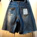 Women's Colorful Rhinestone Beaded Ripped Denim Shorts Street Style Handmade Embellishments Frayed Edges_mkmklike.com