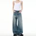 Vintage Washed Clean-fit Straight-leg Jeans Men, New American-style Trendy Wide-leg Casual Pants For Spring And Autumn_mkmklike.com