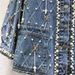 Women's Clothing Fringe & Rhinestone Embellished Denim Jacket – Diamond Quilted Longline Coat_mkmklike.com