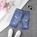 Children's Ripped High Street Casual Loose Shorts Summer Fashion Trendy Korean Style European American Style Denim Shorts_mkmklike.com