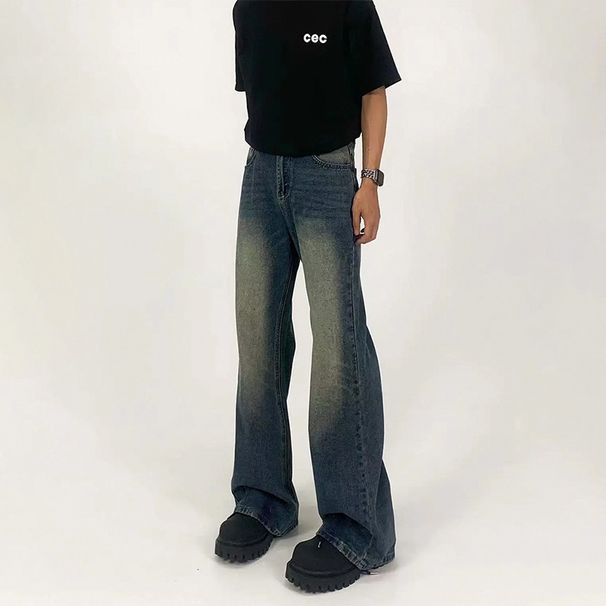 Nordmann European And American Street Style Vibe Jeans For Men, Retro Trendy Slim Fit Long , New Straight Loose Casual_mkmklike.com