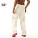 EF JEANS | 2024 New American Solid Color Large Pocket Overalls Light Apricot Casual Loose Straight Jeans_mkmklike.com
