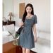French Style Denim Dress For Women In The Spring Summer Of , Niche Collection A Waist And Small Stature, Short Skirt_mkmklike.com