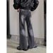 Nordmann Men's Flared Jeans American Retro Gradient Black Gray Spring Autumn Trendy Loose Straight Casual Pants_mkmklike.com