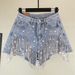 K New Women's Shorts With Holes, Tassels, Chains, Pearls, Sexy Women's Denim Shorts_mkmklike.com