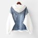 Chicco Plus Size 150kg Two-Piece Denim Women's Slimming Spring Autumn Shirt Hooded Baseball Jacket Top Ins_mkmklike.com