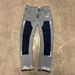 Men's Clothing Men's Denim Cargo Pants, European And American Fashion, Popular On Instagram Style, Stretch Patch Denim Layered Flared Pants 021_mkmklike.com