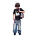 Men's And Women's American Retro Hip-hop Jeans - Loose And Loose, Street Style, With Letter Print_mkmklike.com