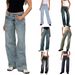 Premium Women's Straight Leg Bootcut Jeans - High Waist Stretch Denim Pants For Casual & Streetwear Fashion_mkmklike.com