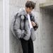 Men's clothing Autumn-winter fur men's coat Fashion casual silver fox fur coat thickened to keep warm_mkmklike.com