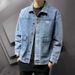Loom Spring Autumn Large Size Denim Men's Loose Workwear Jacket Korean Style Trendy Brand Handsome European And American_mkmklike.com