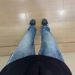 Men's Slim Fit Straight Leg Jeans Blue Rhinestone Lightning Pattern Summer Trendy American High Street Style_mkmklike.com