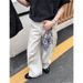 Men's Clothing Vintage Washed White American Bowie Jeans For Men - Relaxed Fit Straight Leg Denim Pants With Bandana (S-XXXL)_mkmklike.com