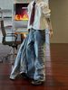 Men's Clothing Personalized Letter Hip-Hop Letter Print Jeans – High-Street Denim Pants With Urban Style (Blue, S-3XL, Cotton Blend, Straight Fit)_mkmklike.com