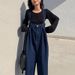 Youthful Denim Overalls For Women Plus Size New Retro Hong Kong Style Loose Slimming Korean Straight Pants Cute Japanese_mkmklike.com