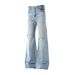 Retro Washed Ripped Flared Jeans Straight Scimitar Wide Leg For Men And Women Vibe Casual Denim_mkmklike.com