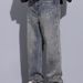 Men's American Retro Distressed Denim Jeans - Loose Straight Leg Washed Blue Pants (S-3XL)_mkmklike.com