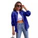 Distressed Denim Jacket For Women – Slim Fit, Comfortable & Stylish Casual Coat With Vintage Wash_mkmklike.com