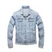 Men's Stretch Denim Jacket - Slim Fit Lightweight Spring/Fall Coat With Side Pockets (XS-2XL)_mkmklike.com