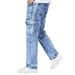 Men's Loose Fit Cargo Jeans - Trendy Straight Leg Denim Pants For All Seasons (Black, Light Blue)_mkmklike.com
