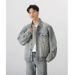Trendy Japanese Style Vintage Denim Jacket For Men - Loose Fit, Cat Paw Design, Lightweight & Comfortable, Autumn Fashion_mkmklike.com