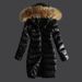 Women's Clothing Large size raccoon fur collar hood raccoon fur long cotton jacket Warm and thick cotton clothes _mkmklike.com