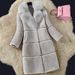 Women's Clothing Cashmere Splicing Fur One Medium Length Fox Fur Collar Coat Fur Coat_mkmklike.com