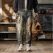 Men's Clothing Streetwear Men's Jeans Patchwork Multiple Pockets Trendy Loose Fit Long Jeans_mkmklike.com