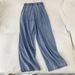Elastic Waist 2024 Straight-Leg Jeans For Plus-Size Women, Slimming Mid-Waist Wide-Leg Long Pants, Versatile Summer Thin_mkmklike.com