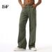 EF JEANS | 2024 New Vintage Japanese Trend Straight Casual Pants Army Green Washed Loose Jeans_mkmklike.com