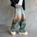 Men's Clothing Style Denim Trendy Loose Straight Leg Personalized Tie Dye Iridescent Washed Midweight Cotton Jeans_mkmklike.com