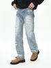 Men's Relaxed Fit Straight Leg Ripped Jeans - Washed Denim Pants For Casual Streetwear (S-XXXL)_mkmklike.com
