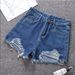 Women's High Waisted Ripped Denim Shorts Korean Style Summer 2020 Loose Slimming A-Line Trendy INS Versatile Student Clothing_mkmklike.com