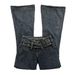 Women's Retro Low Waisted Flared Jeans Vertical Stripes Buckle Belt Wholesale European American Cross Border Trade Denim_mkmklike.com