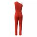 Women's Clothing fashion elegant casual sequined splicing off-shoulder belt solid color jumpsuit_mkmklike.com