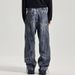 American Style Dirty Wash Split Deconstructed Jeans Men's High Street Trendy Brand Straight Pants Loose Design Wide-Leg_mkmklike.com
