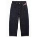 Retro Trendy Jeans Women's Casual Trousers Harajuku Cherry Blossom Embroidery Millennium Fashion_mkmklike.com