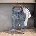 Men's Clothing Men's Style Ripped Jeans Loose Fit Straight Leg Retro High Street Fashion Spring Summer Thin Wide Leg Trousers_mkmklike.com