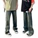 Men's Clothing Men's Straight Leg Jeans Trendy Wide Leg Loose Fit Blue Jeans For Teenagers Style Spring Autumn_mkmklike.com