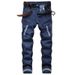 Men's Clothing Fashionable All Match Loose Jeans Men's Multi Pocket Decoration Men's Jeans_mkmklike.com