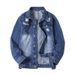 Trendy Brand Large-size Men's Clothing Spring And Autumn New Light Blue Washed Water Ripped Denim Jacket Loose And Fattened Men's Coat_mkmklike.com