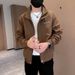 Brand Cool Workwear Autumn Winter Style Trendy Embroidered Jacket 2024 New Men's Casual Solid Color Top_mkmklike.com
