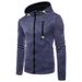 Men's Clothing Spring New Men's Sports Leisure Jacquard Sweater Fleece Cardigan Hooded Jacket_mkmklike.com