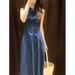 Summer Exquisite Temperament, High-End Feeling Denim Dress For Women, 2025 New Style, This Year's Popular Sleeveless_mkmklike.com