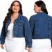 Women's Clothing Plus Size Retro Denim Top Versatile Fashionable Short Jacket_mkmklike.com