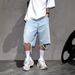 Men's Clothing Men's Summer Trendy Thin Denim Shorts With Frayed Edges, Perfect For Basketball, Casual, Mid Length, Loose Fitting, Five Point Pants._mkmklike.com
