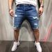 New Denim Capris With Holes, Slim Fit And Slimming Pants, New Men's Shorts_mkmklike.com