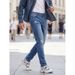 Men's Distressed Skinny Jeans Light Blue Stretchy Tight Fitting Mid Waist Pencil Pants Casual Cotton Trousers For Spring Autumn_mkmklike.com