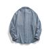 Men's Clothing Simple Trendy Washed Striped Denim Long Sleeved Shirt Casual Blue Shirt Jacket_mkmklike.com