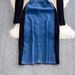 Women's Clothing Temperament Long Sleeve V Neck Waist Slim Denim Patchwork Medium And Long Hip Dress_mkmklike.com